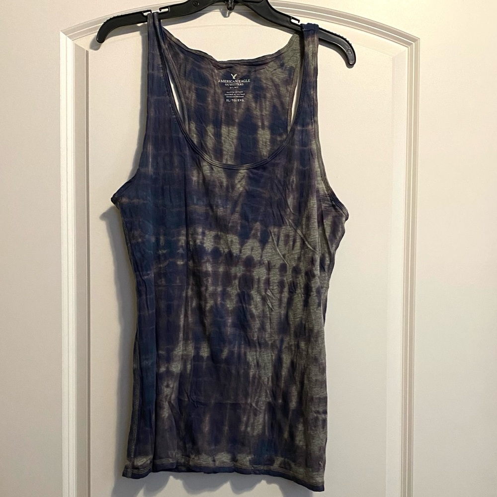 Purple and gray tie dye tank